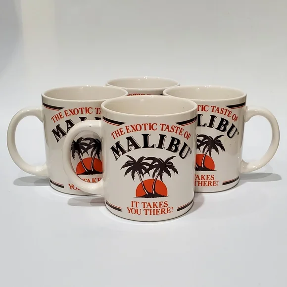 🌴 (4) 10oz Malibu 🌴 Palm Tree Mugs - Picture 3 of 13
